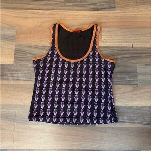 Women's Brown and Purple Tank Top
